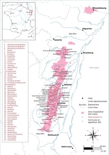 Carte du vignoble d'Alsace • Vinee.io