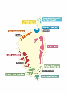 Carte du vignoble de Corse • Vinee.io