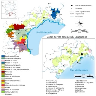 Carte du vignoble du Languedoc-Roussillon • Vinee.io