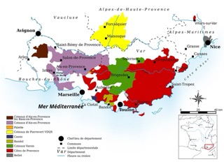 Carte du vignoble de Provence • Vinee.io
