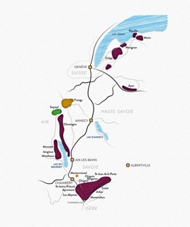 Carte du vignoble de Savoie • Vinee.io