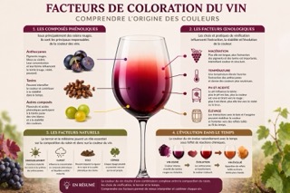 Comparaison de vins rouges, rosés et blancs montrant différentes intensités et nuances de couleur dans des verres